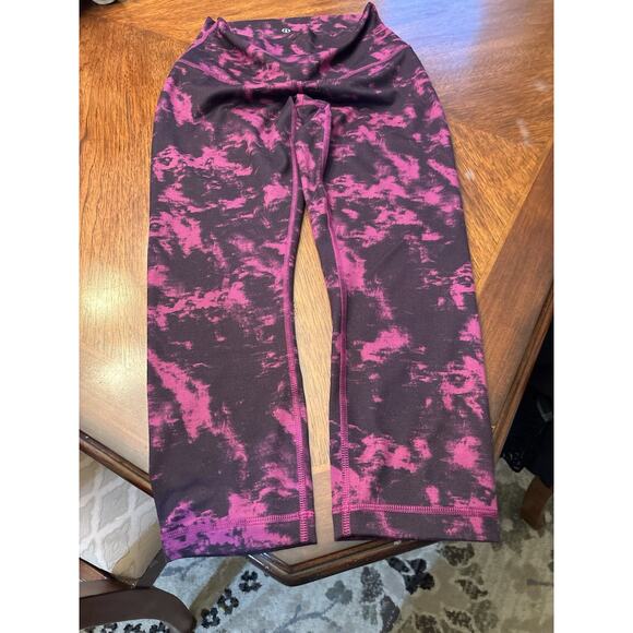 Lululemon Wunder Under Crop II Breezie Regal Plum Purple Black Tie-Dye Luon Smal - Picture 1 of 2